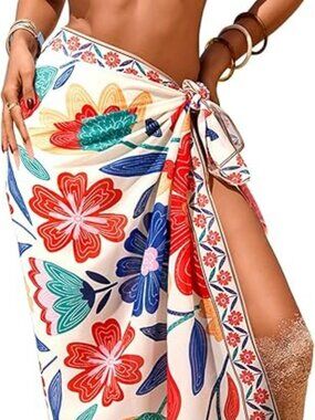 Floral‎ Print Chiffon Wraps Beach Cover Up